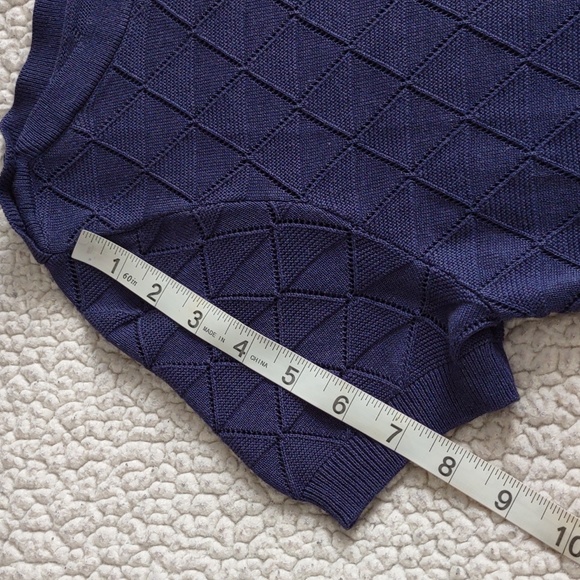 NWT ModCloth Size Medium Blue Short Sleeve Open Knit Top - Picture 8 of 14